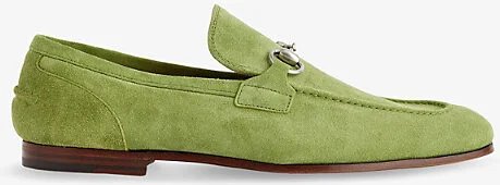 Mens Green Seasalt Jordaan Horsebit-Embellished Suede Loafers Eur 43 / 9 Uk Men