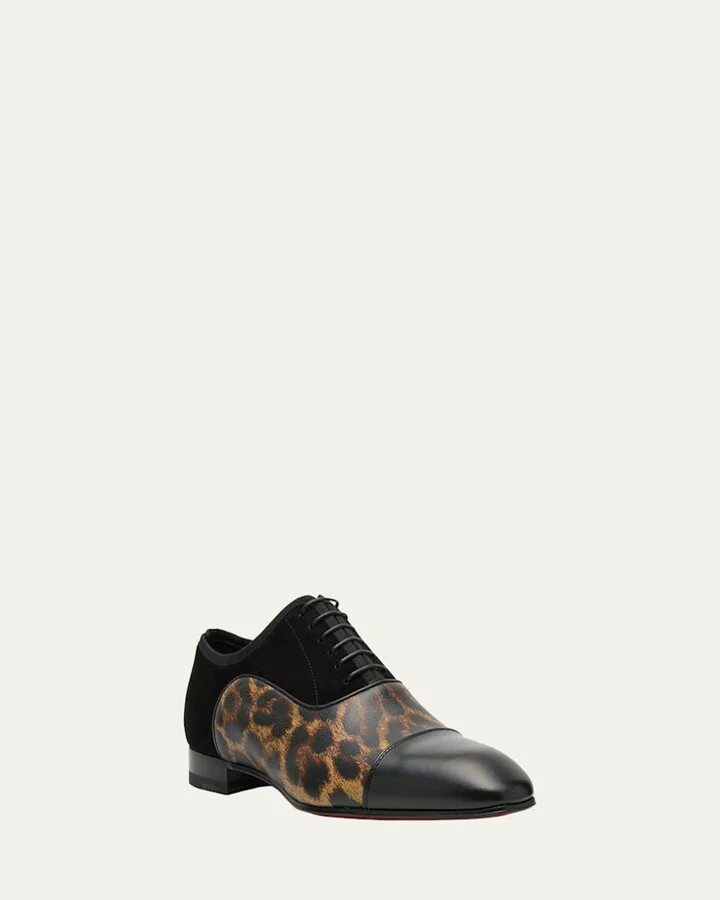 Men's Greggo Mixed Leather Red Sole Tuxedo Lace-Ups - Image 4