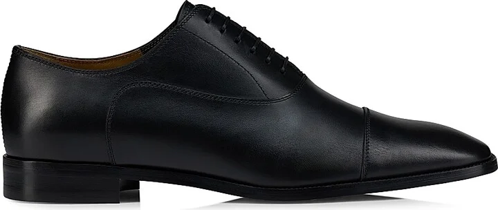 Men's Greggory Leather Oxford Shoes - Black - Size 6