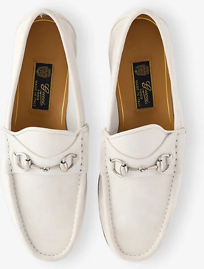 Mens Greige Horsebit 1953 Suede Loafers Eur 41 / 7 Uk Men - Image 2