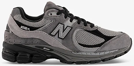 Mens Grey Black 2002R Suede and Mesh Low-Top Trainers 11