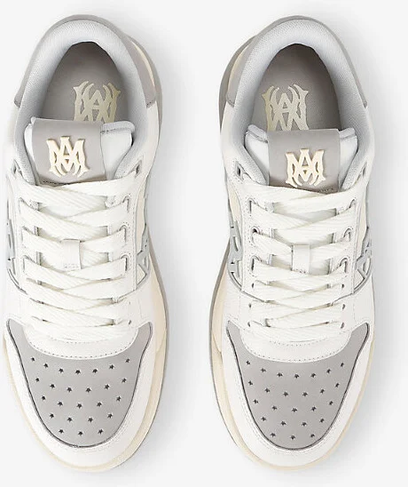Mens Grey Classic Low Leather Trainers Eur 42 / 8 Uk Men - Image 2
