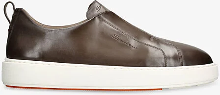 Mens Grey Clean Icon Victory Leather Low-Top Trainers Eur 42.5 / 8.5 Uk Men