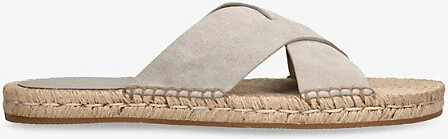 Mens Grey Cross-Over Suede Espadrille Flat Sandals Eur 44 / 10 Uk Men
