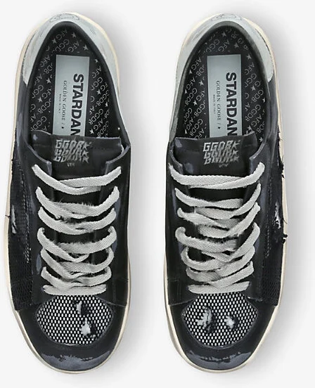 Mens Grey/D.cmb Stardan Distressed Mesh and Leather Low-Top Trainers Eur 46 / 12 Uk Men - Image 2