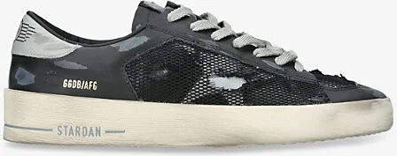 Mens Grey/D.cmb Stardan Distressed Mesh and Leather Low-Top Trainers Eur 46 / 12 Uk Men