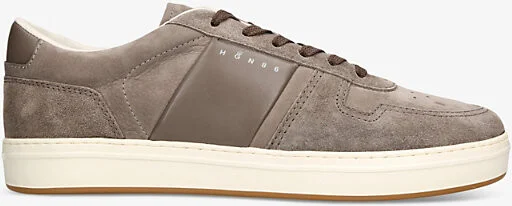 Mens Grey Fascia Logo-Embossed Suede Low-Top Trainers Eur 40 / 6 Uk Men