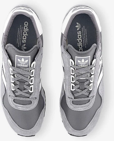 Mens Grey Four Crystal White New York Suede and Mesh Low-Top Trainers 10 - Image 2