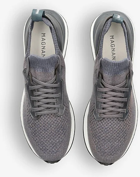 Mens Grey Grafton Knitted Low-Top Trainers 5 - Image 2