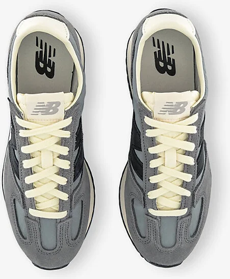 Mens Grey Grey Black 471 Mesh and Suede Low-Top Trainers 4.5 - Image 2