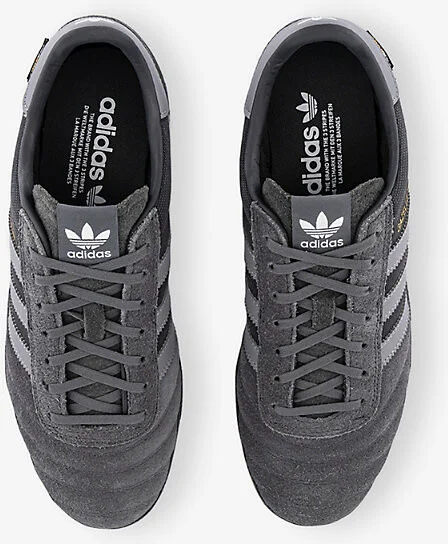 Mens Grey Grey Core Black Gazelle Team Suede Low-Top Trainers 6 - Image 2