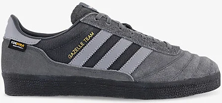 Mens Grey Grey Core Black Gazelle Team Suede Low-Top Trainers 6