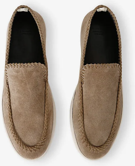 Mens Grey Herbie Contrast-Sole Suede Loafers Eur 43 / 9 Uk Men - Image 2