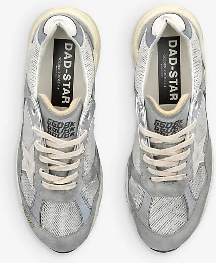 Mens Grey/Light Men's Dad-Star Leather and Mesh Low-Top Trainers Eur 40 / 6 Uk Men - Image 2