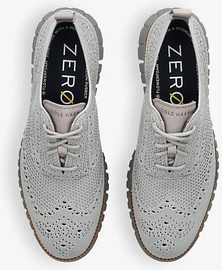 Mens Grey/Light Zerøgrand Wingtip Stitchlite Knitted Oxford Shoes Eur 40 / 6 Uk Men - Image 2