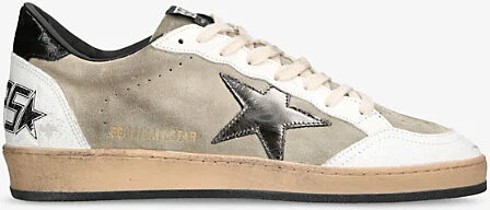 Mens Grey Mixed Ball Star Leather Low-Top Trainers Eur 42 / 8 Uk Men