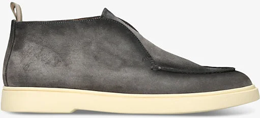 Mens Grey Mixed Bones Slip-On Suede Boots Eur 42 / 8 Uk Men