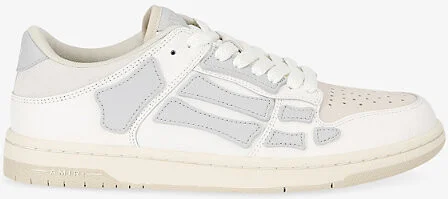 Mens Grey Mixed Skel Low Leather Trainers Eur 46 / 12 Uk Men