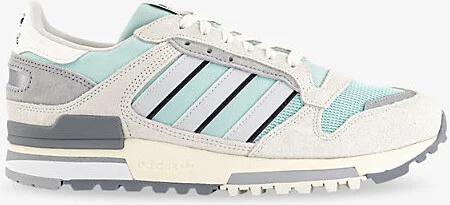 Mens Grey One Silver Metallic Zx600 Suede and Mesh Low-Top Trainers 7.5