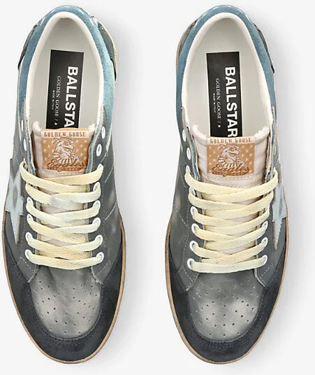 Mens Grey/Other Ballstar Double Leather Low-Top Trainers Eur 46 / 12 Uk Men - Image 2