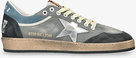 Mens Grey/Other Ballstar Double Leather Low-Top Trainers Eur 46 / 12 Uk Men