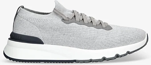Mens Grey/Other Brand-Embossed Knitted Fabric Low-Top Trainers Eur 44 / 10 Uk Men