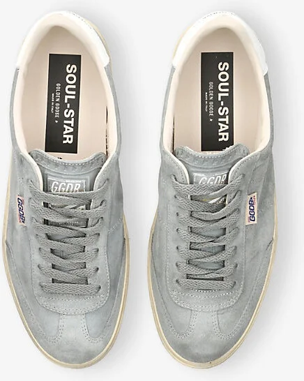Mens Grey/Other Soul Star Suede Low-Top Trainers 5 - Image 2