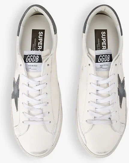 Mens Grey/Other Superstar Star-Appliqué Leather Low-Top Trainers 5 - Image 2