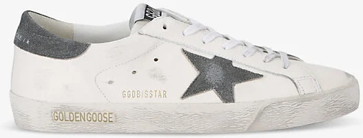 Mens Grey/Other Superstar Star-Appliqué Leather Low-Top Trainers 5