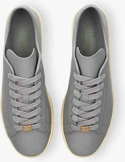 Mens Grey Royco 2 Leather Low-Top Trainers Eur 41 / 7 Uk Men - Image 2