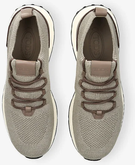 Mens Grey Run 63K Calzino Knitted and Leather Mid-Top Trainers Eur 44.5 / 10.5 Uk Men - Image 2