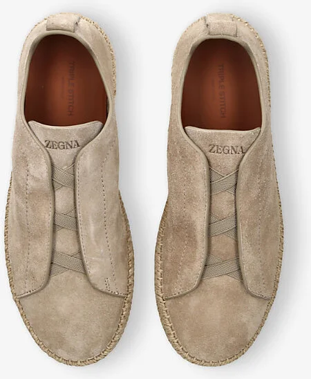 Mens Grey Triple Stitch Suede Espadrilles Eur 42 / 8 Uk Men - Image 2