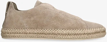 Mens Grey Triple Stitch Suede Espadrilles Eur 42 / 8 Uk Men