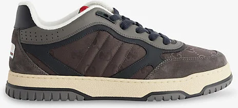 Mens Grigio Re-Web Leather and Mesh Low-Top Trainers Eur 40 / 6 Uk Men