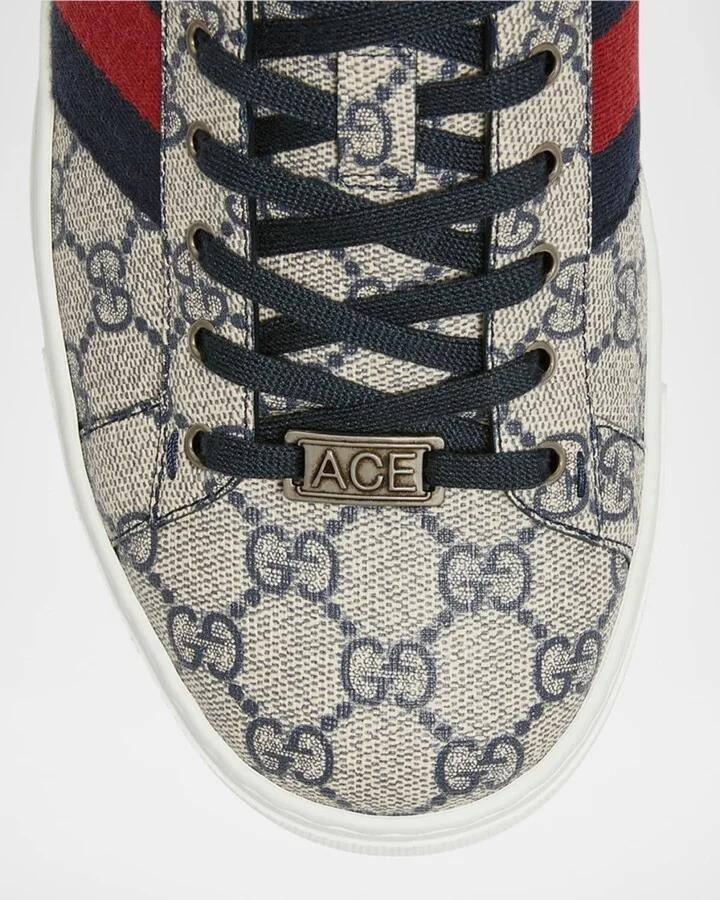 Men's Gucci Ace Low-Top Sneakers with Web - Image 2