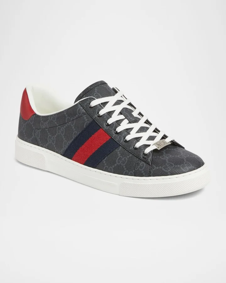 Men's Gucci Ace Low-Top Sneakers with Web - Image 5