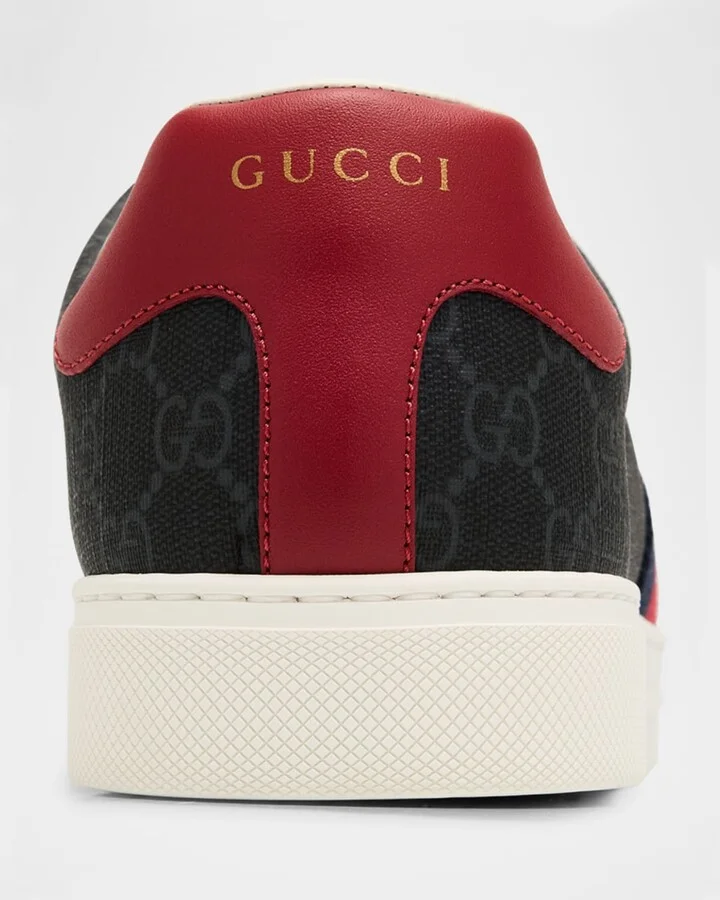 Men's Gucci Ace Low-Top Sneakers with Web - Image 8