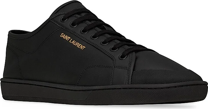 Men's Gym Sneakers in Smooth Leather - Black - Size 7 - Image 2