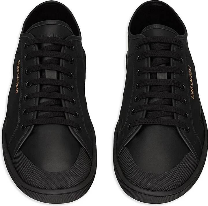 Men's Gym Sneakers in Smooth Leather - Black - Size 7 - Image 3