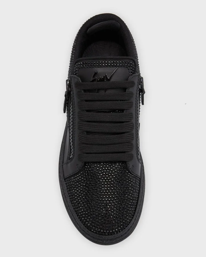 Men's GZ 94 Crystal Leather Low Top Sneakers - Image 9