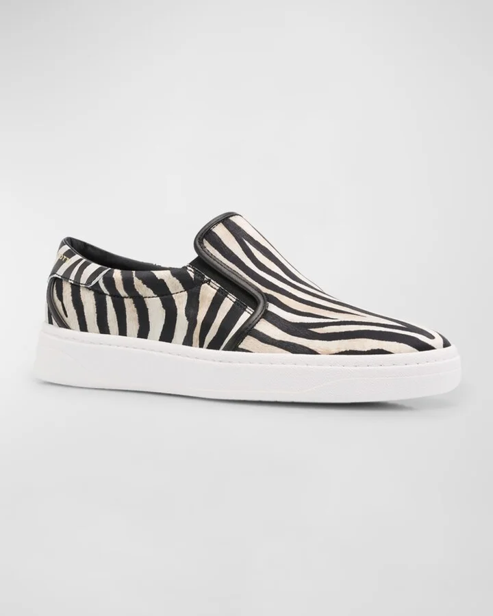 Men's Gz94 Printed Silk and Leather Slip-On Sneakers - Image 3
