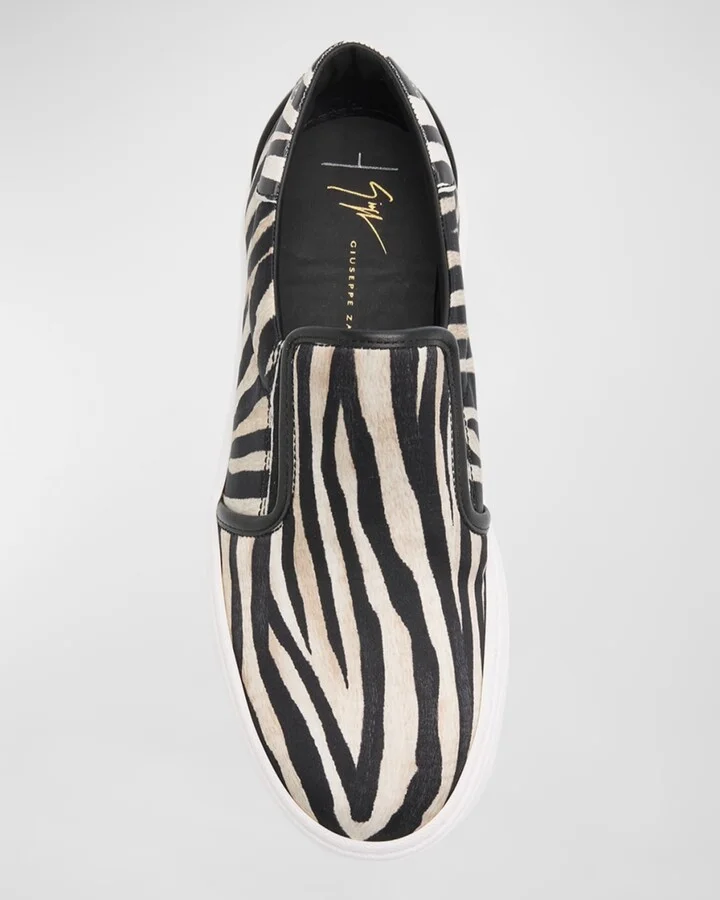 Men's Gz94 Printed Silk and Leather Slip-On Sneakers - Image 7