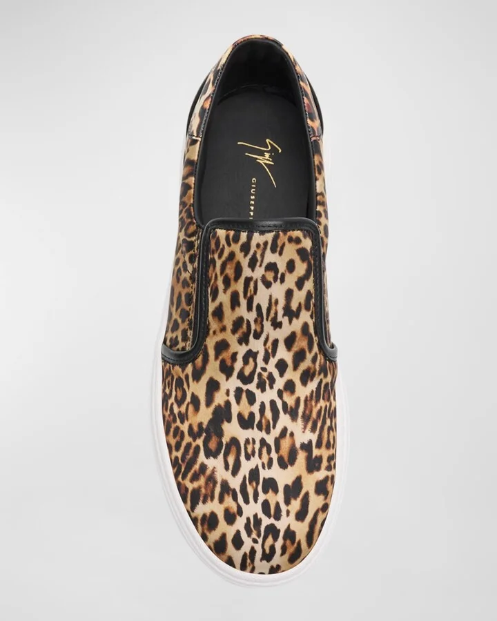 Men's Gz94 Printed Silk and Leather Slip-On Sneakers - Image 9