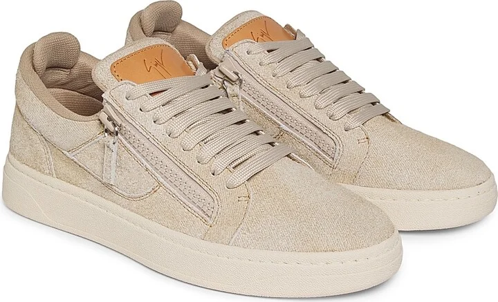 Men's GZ94 Suede Low-Top Sneakers - Cream - Size 7.5 - Image 2