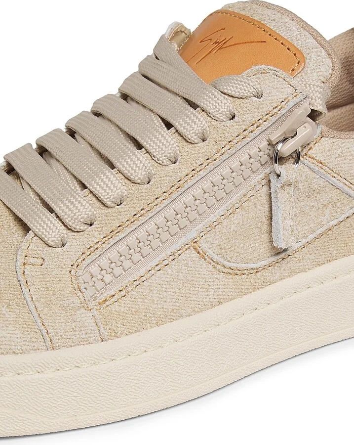 Men's GZ94 Suede Low-Top Sneakers - Cream - Size 7.5 - Image 5