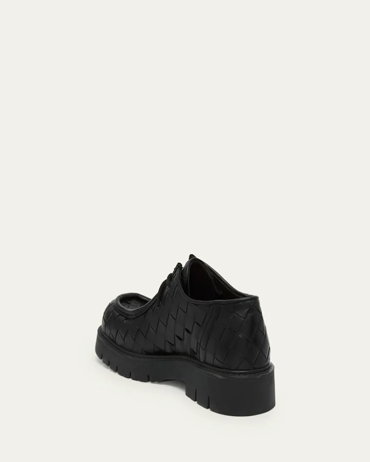 Men's Haddock Intrecciato Leather Derby Shoes - Image 3