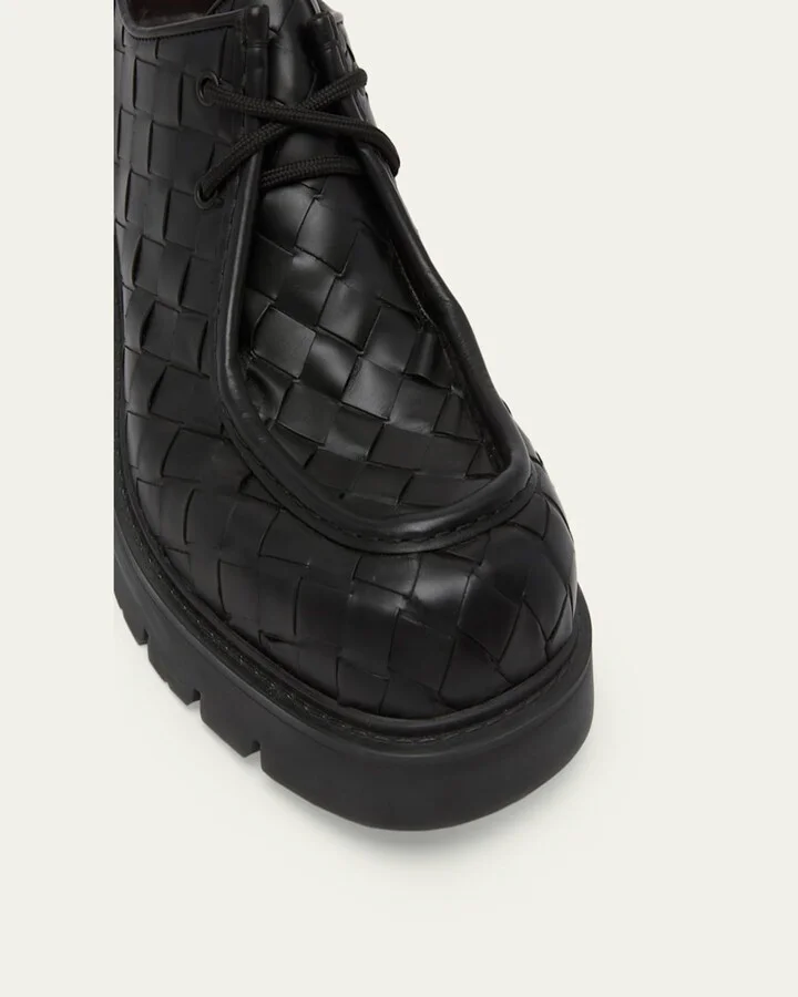 Men's Haddock Intrecciato Leather Derby Shoes - Image 7