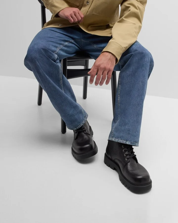 Men's Haddock Leather Lace-Up Ankle Boots - Image 2