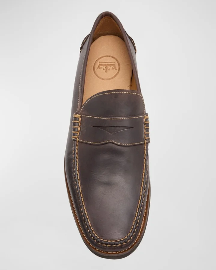 Men's Handsewn Leather Penny Loafers - Image 3