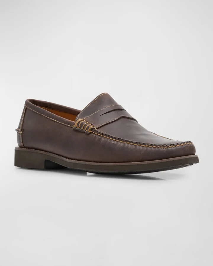 Men's Handsewn Leather Penny Loafers - Image 4